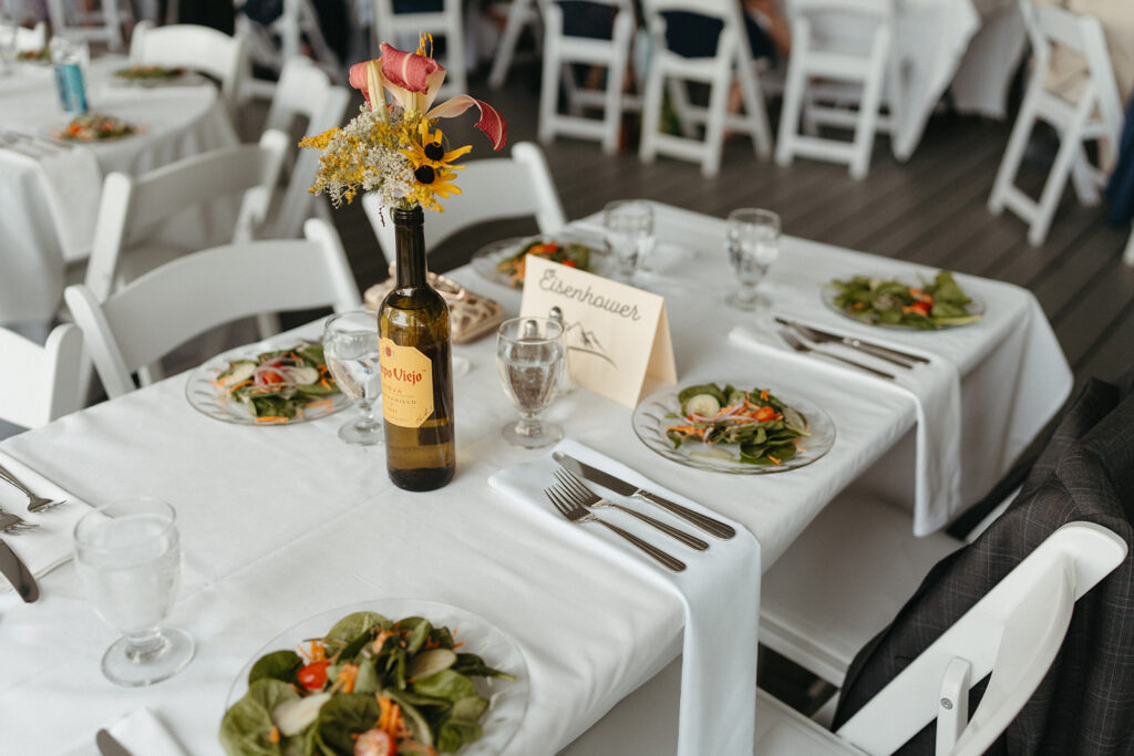 A northern NH wedding tablescape. Mountain wedding inspiration. 