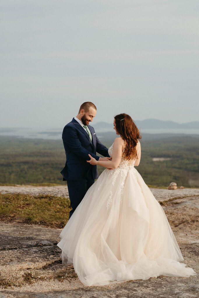 Schoodic Mountain elopement first look
