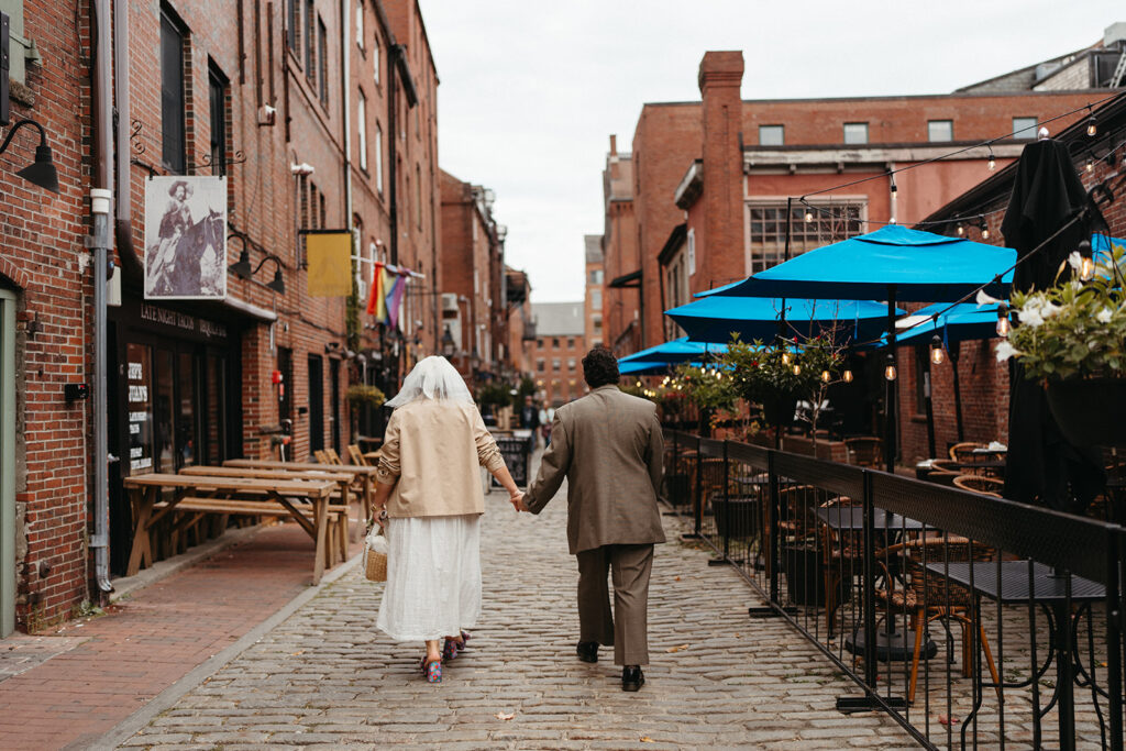The cobblestone streets of Portland Maine